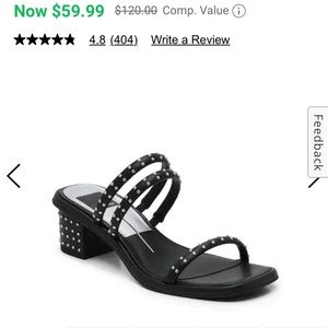 NWOB Dolce Vita Black Studded Strappy Sandals; Vegan Leather; 7.5